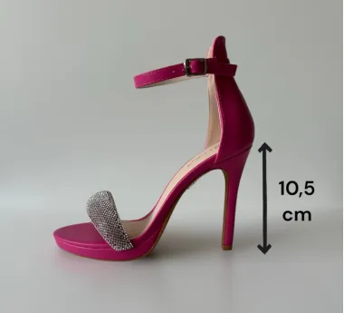 Sandale dama cu toc subtire roz 108 T4-3